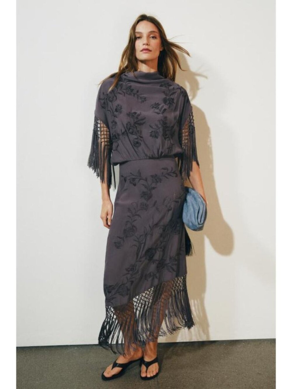 ZARA ZW COLLECTION EMBROIDERED FRINGE DRESS 7521/256/629